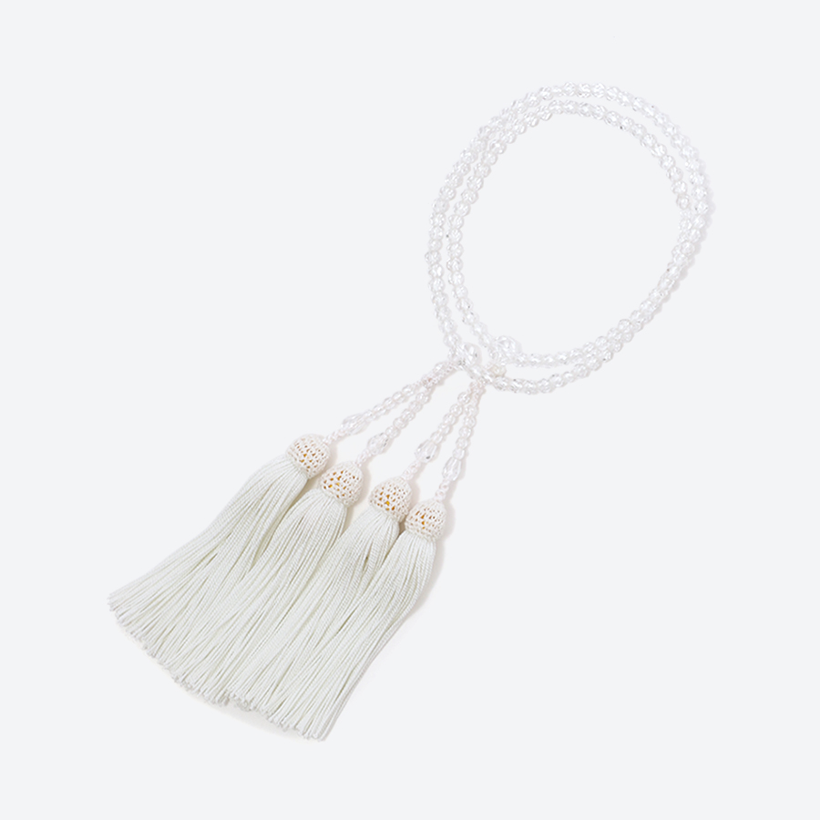 <福永念珠舗>本連念珠 水晶32面切子