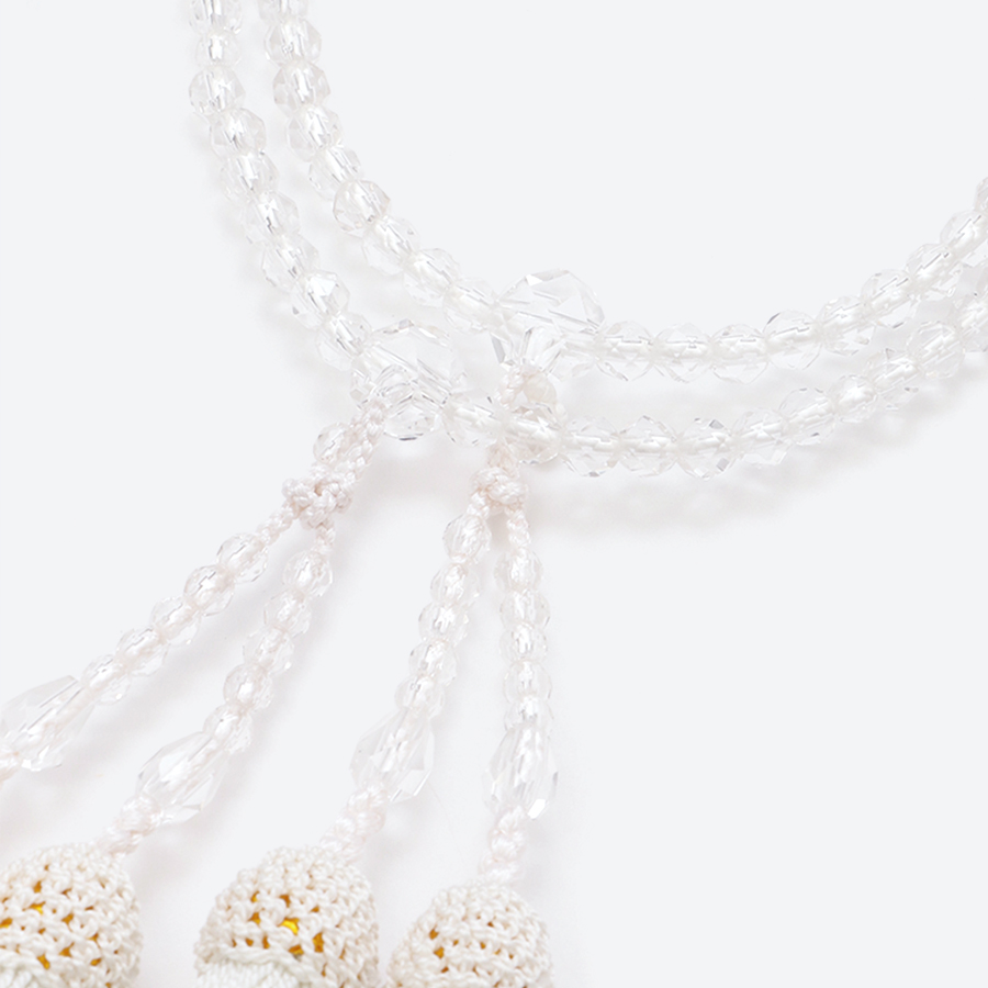 <福永念珠舗>本連念珠 水晶32面切子