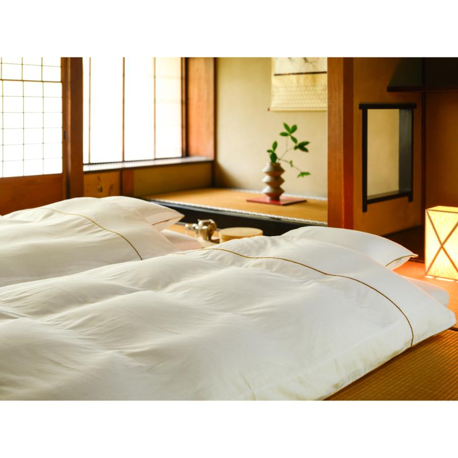 <京和晒綿紗>ガーゼ掛けふとんカバー マスタード 2重合わせ キングサイズ