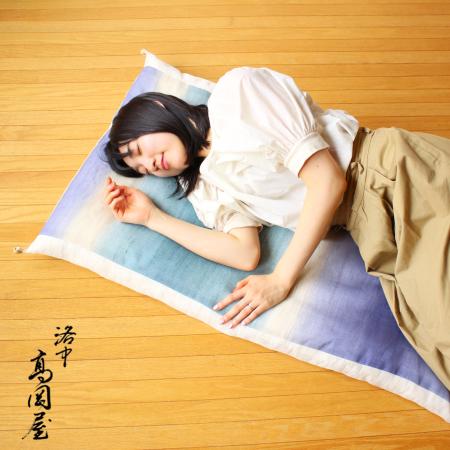 ＜洛中高岡屋＞本麻 引き染め カバータイプごろ寝敷きふとん 普通サイズ 青磁