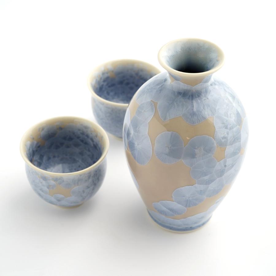 ＜陶あん＞花結晶　お預け酒器（銀藤）