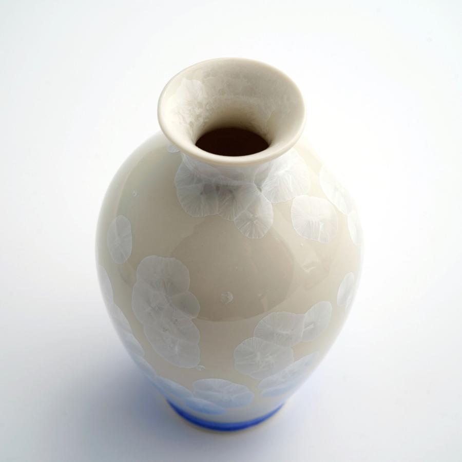 ＜陶あん＞花結晶　お預け酒器（白地青）