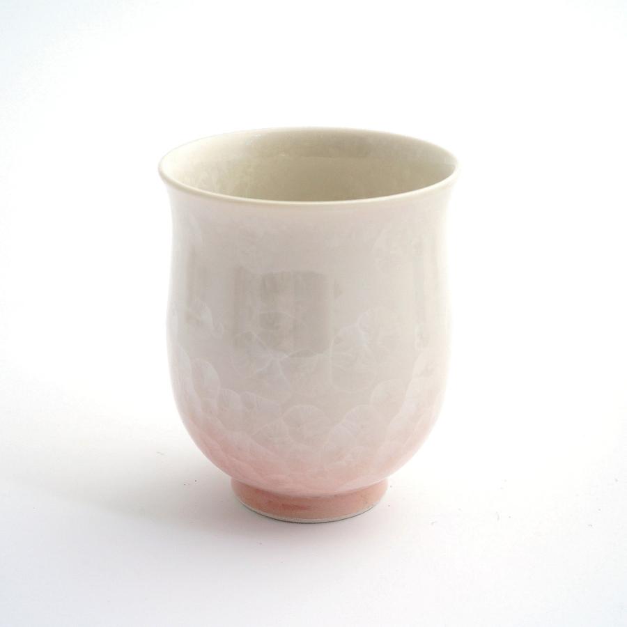 ＜陶あん＞花結晶　組湯呑（白地青赤）