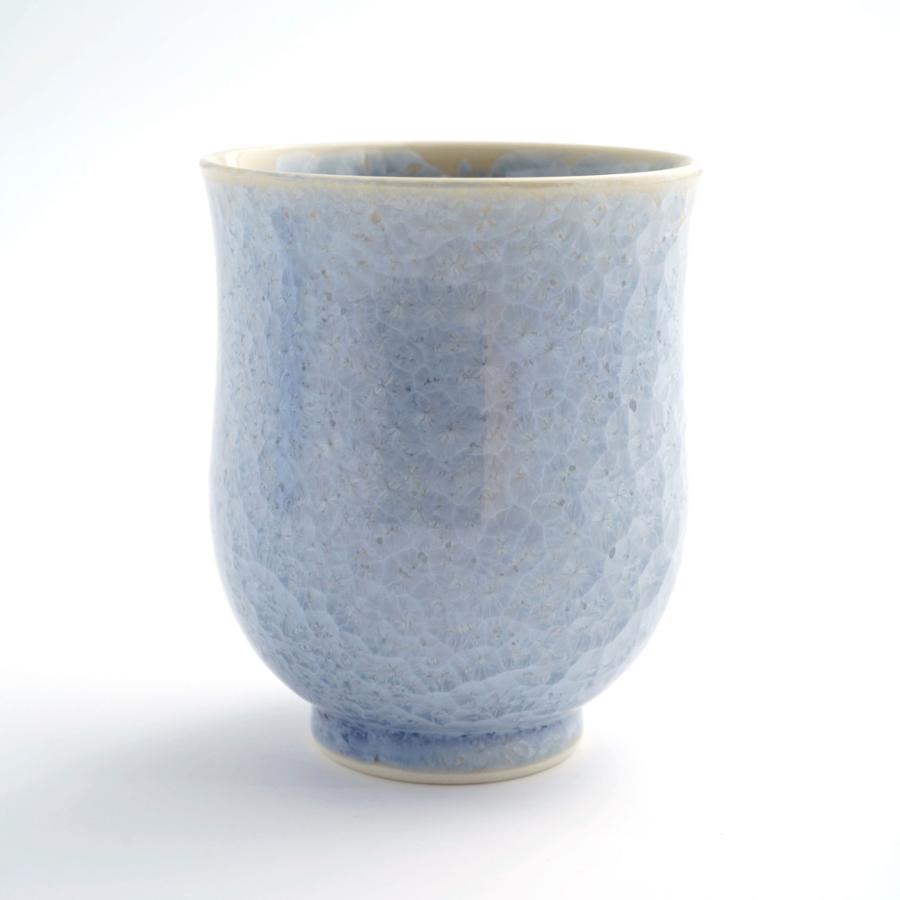 ＜陶あん＞花結晶　湯呑（銀花）