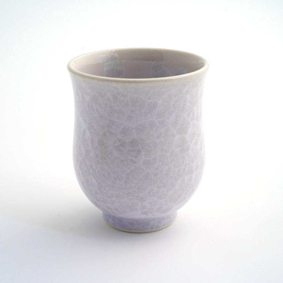 ＜陶あん＞花結晶　湯呑（紫）