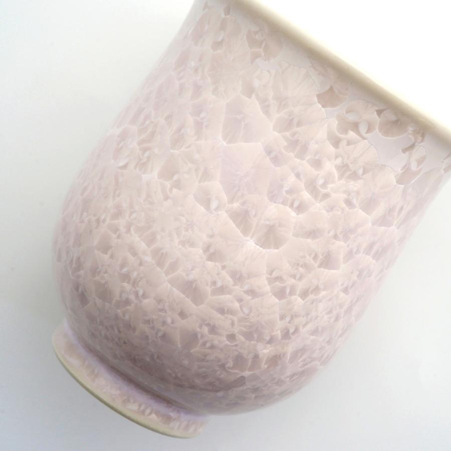 ＜陶あん＞花結晶　湯呑（ピンク）