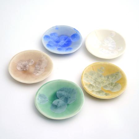 ＜陶あん＞花結晶　三寸皿揃