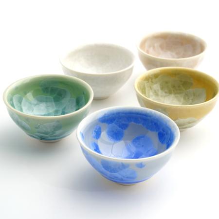 ＜陶あん＞花結晶　ぐい呑揃