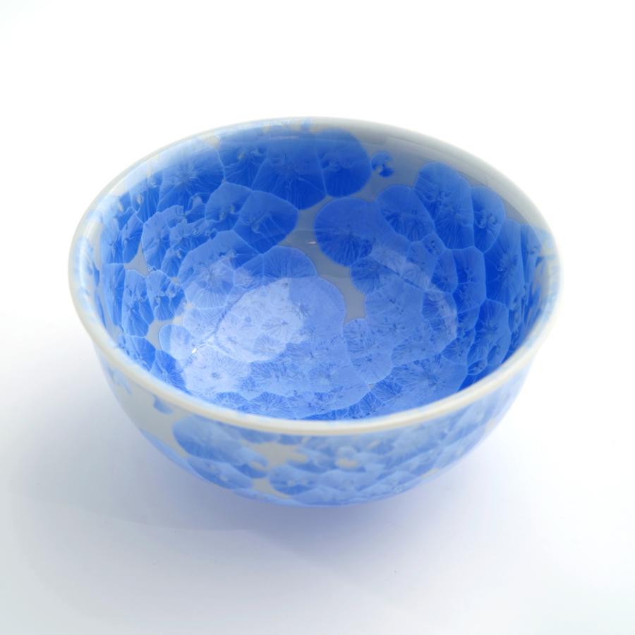＜陶あん＞花結晶　組茶碗（青・白）