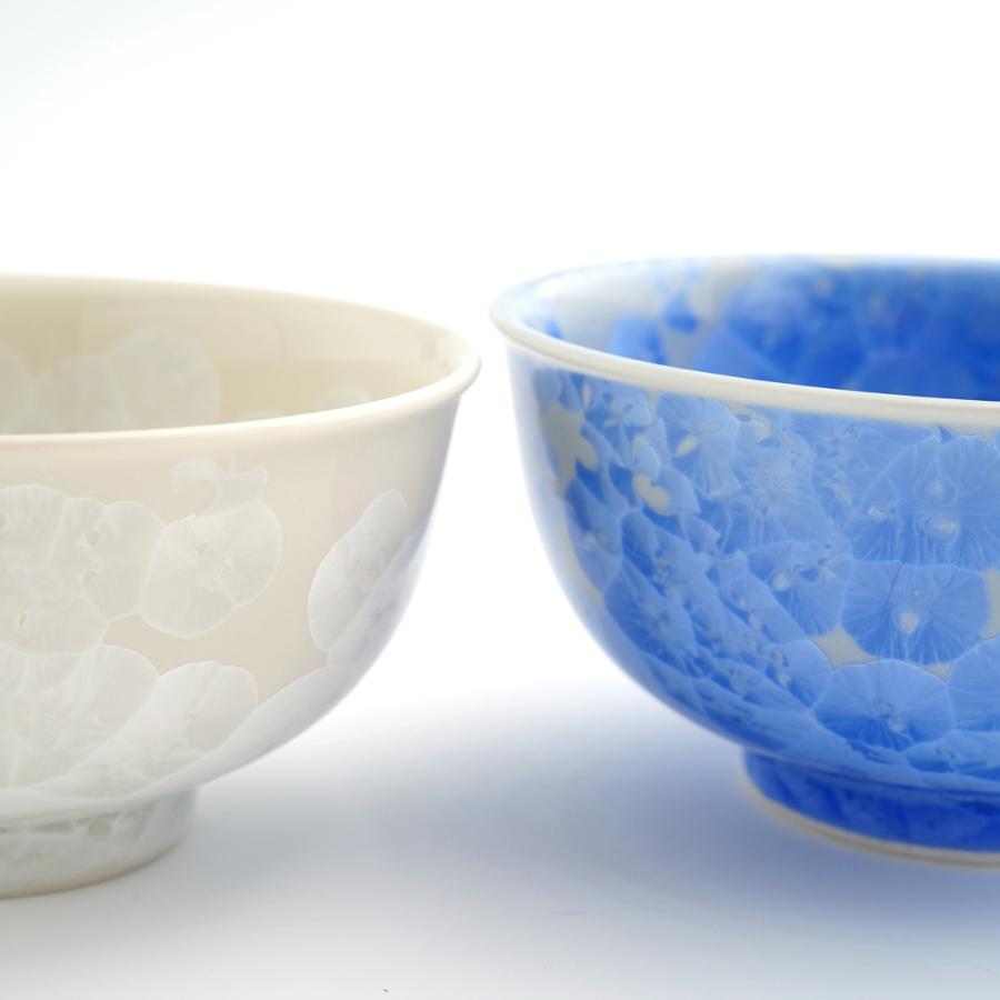 ＜陶あん＞花結晶　組茶碗（青・白）