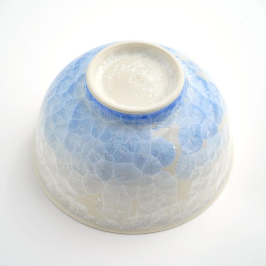 ＜陶あん＞花結晶　組茶碗（白地青赤）