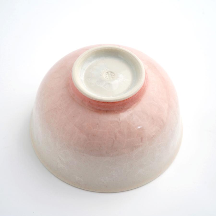 ＜陶あん＞花結晶　組茶碗（白地青赤）