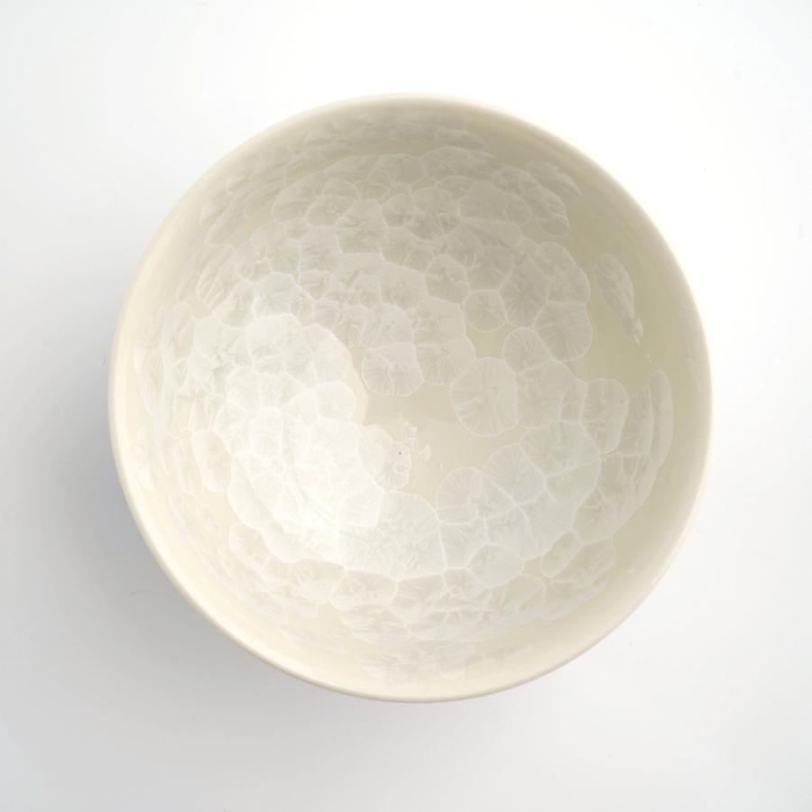 ＜陶あん＞花結晶　茶碗（白地青）
