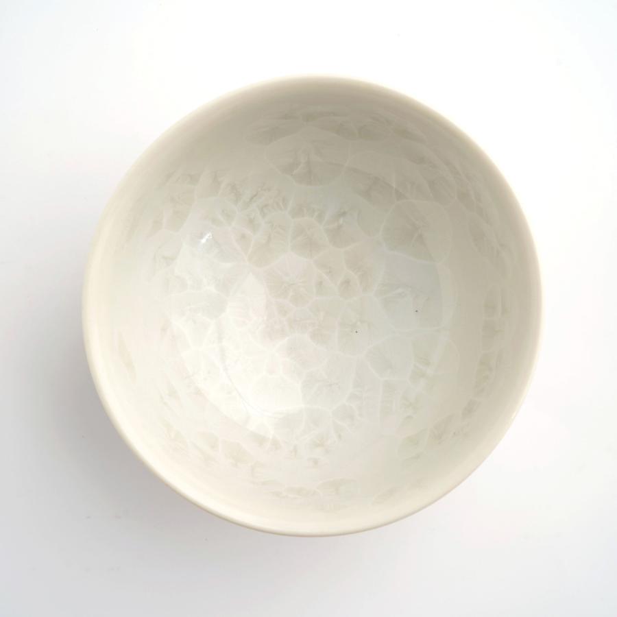 ＜陶あん＞花結晶　茶碗（白地赤）