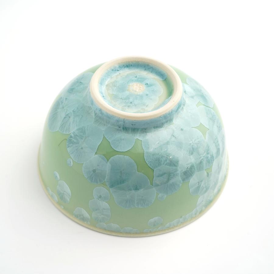 ＜陶あん＞花結晶　茶碗（緑）