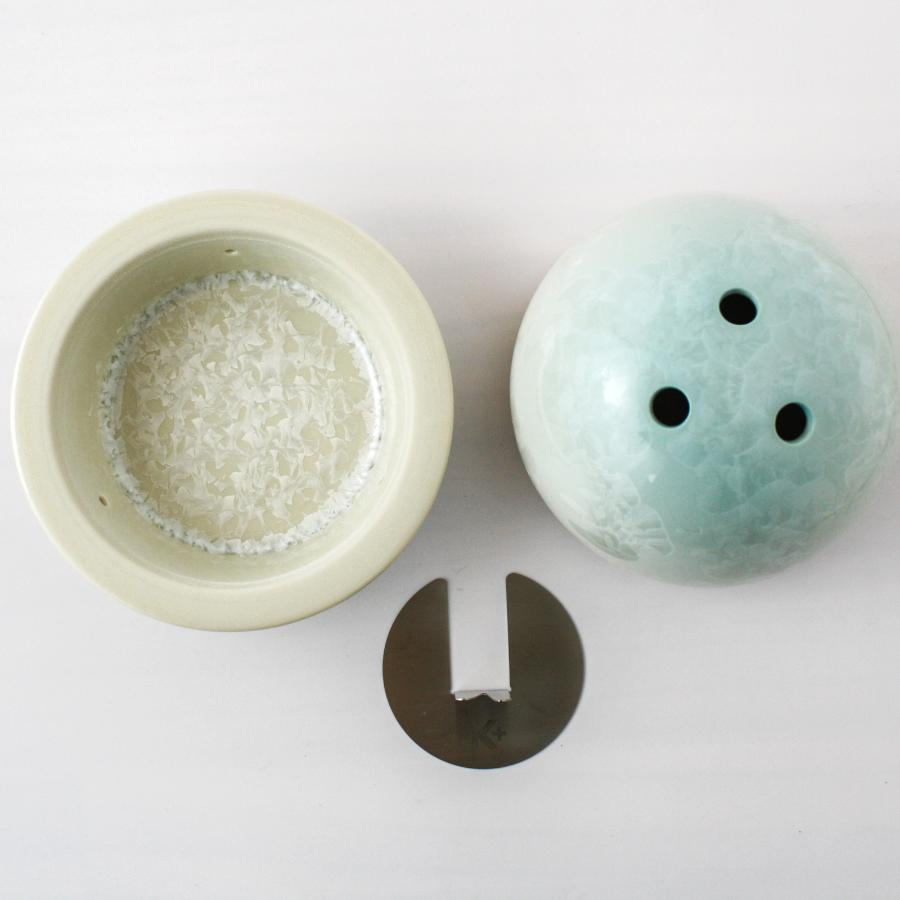 ＜＝K+＞蚊やり器　京ごおり　花結晶　水色
