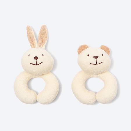 ＜プリスティン＞くま＆うさぎガラガラセット