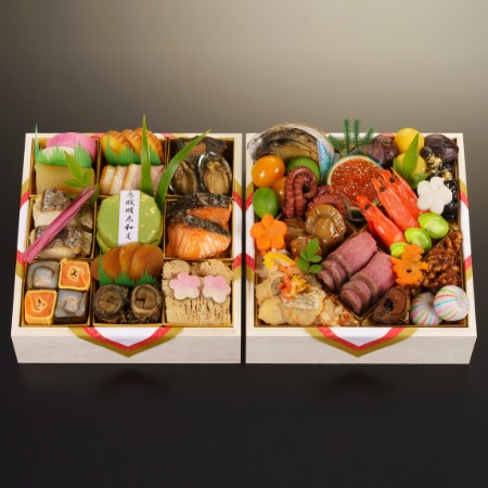 ＜京料理濱登久＞おせち二段重(冷蔵/3～4人前)【12月31日お届け】