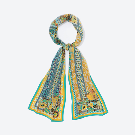 ＜MACOOL＞シルクスカーフITO yellow150