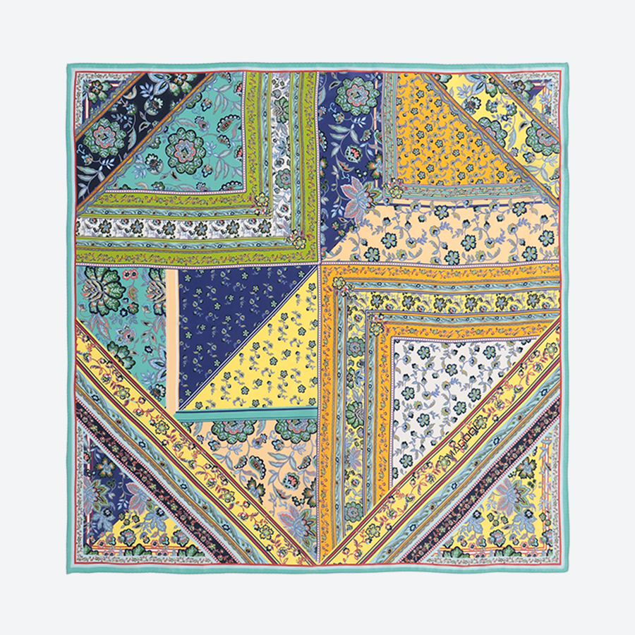 <MACOOL>シルクスカーフIVY blue65