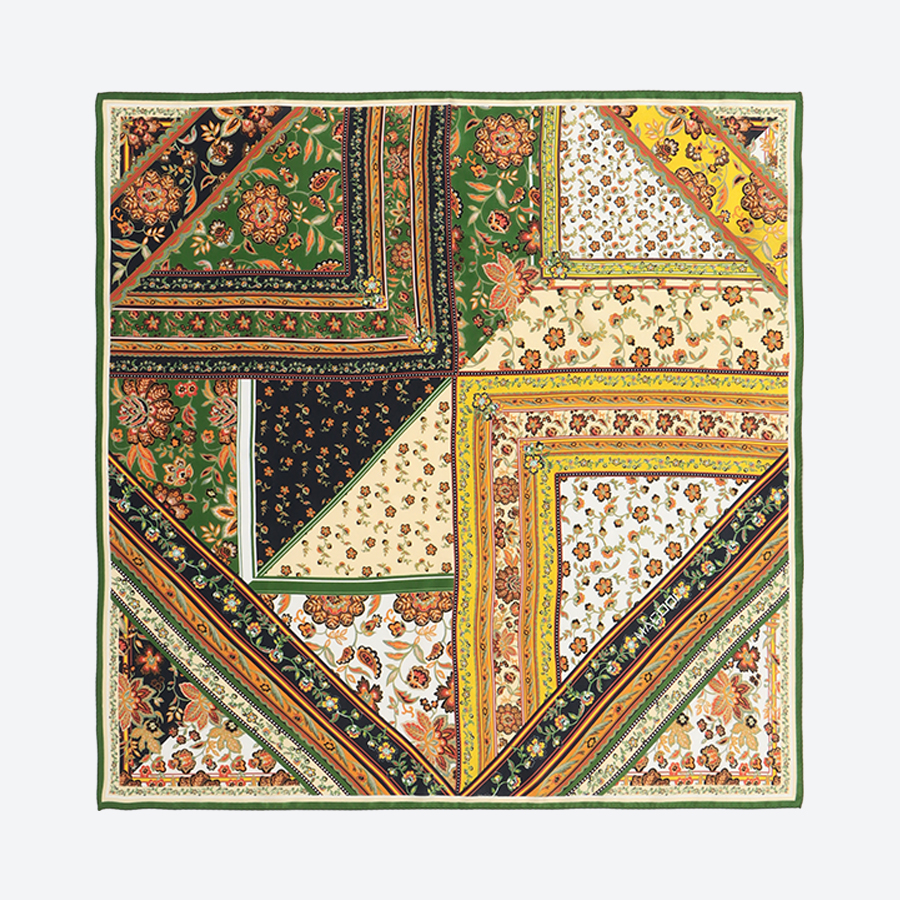 <MACOOL>シルクスカーフIVY green65