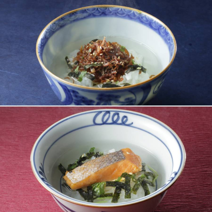 ＜京都吉兆＞「贅沢茶漬 6種」（鮭・さざ波・貝柱・鱧・ふぐ・梅干）各2人前（計1２人前）