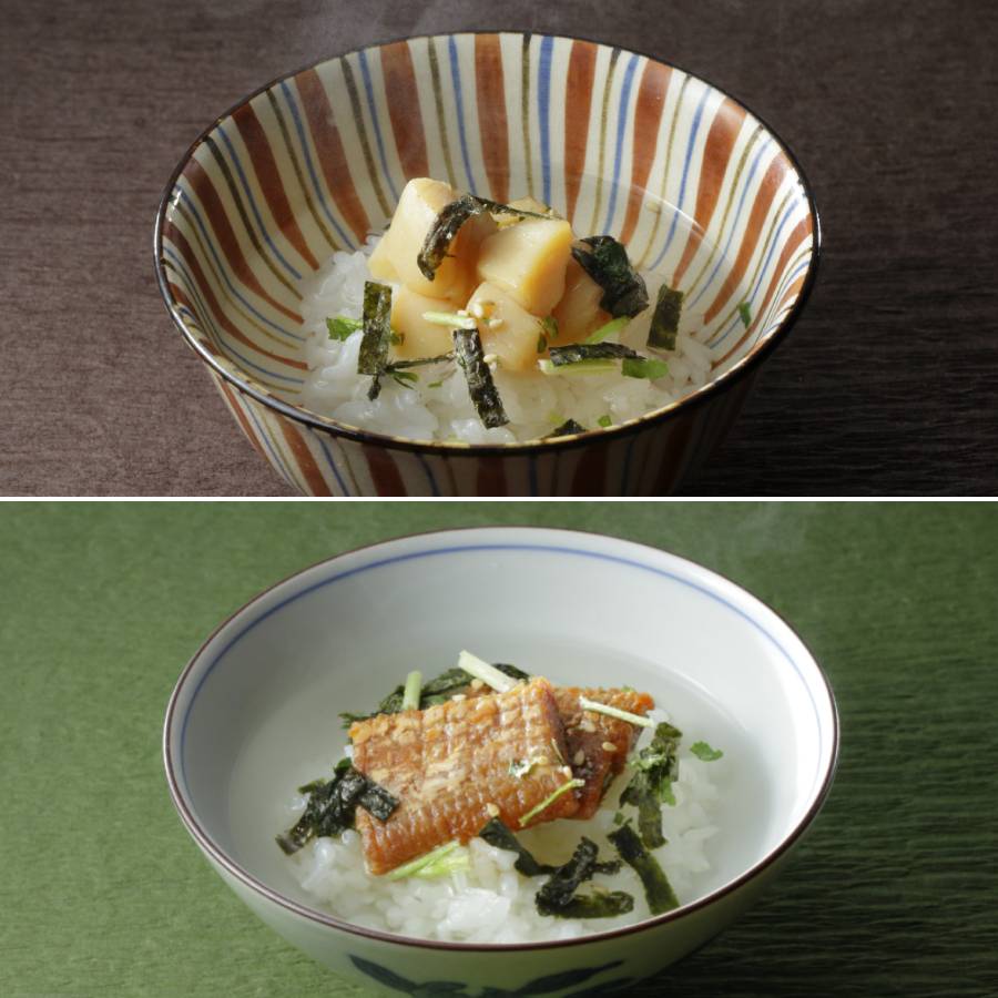 ＜京都吉兆＞「贅沢茶漬 6種」（鮭・さざ波・貝柱・鱧・ふぐ・梅干）各2人前（計1２人前）