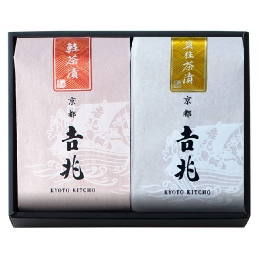 <京都吉兆>「贅沢茶漬 2種」(鮭・貝柱)各2人前(計4人前)