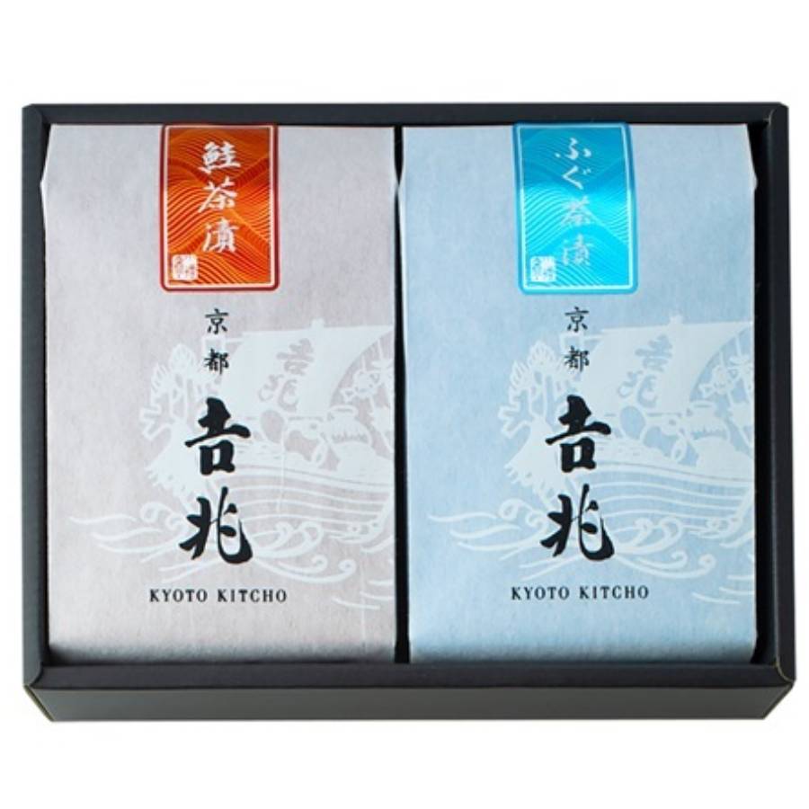 <京都吉兆>「贅沢茶漬 2種」(鮭・ふぐ)各2人前(計4人前)