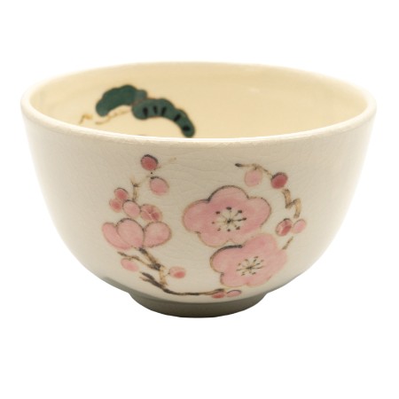 ＜陶仙窯＞抹茶碗 松竹梅