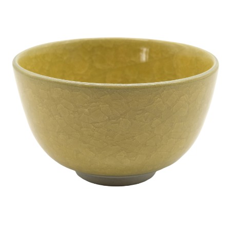 ＜陶仙窯＞抹茶碗 亀甲貫入釉 萌黄
