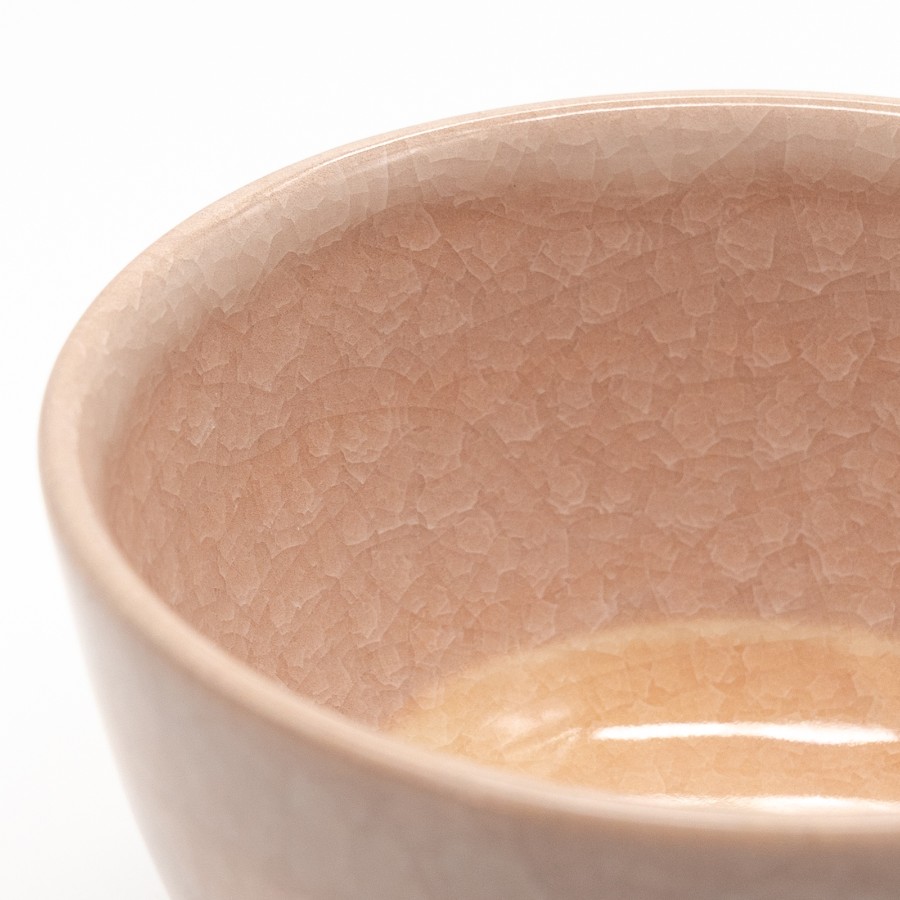 ＜陶仙窯＞抹茶碗 亀甲貫入釉 桜霞