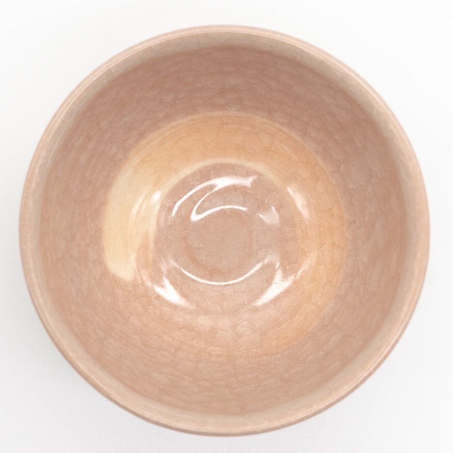 ＜陶仙窯＞抹茶碗 亀甲貫入釉 桜霞