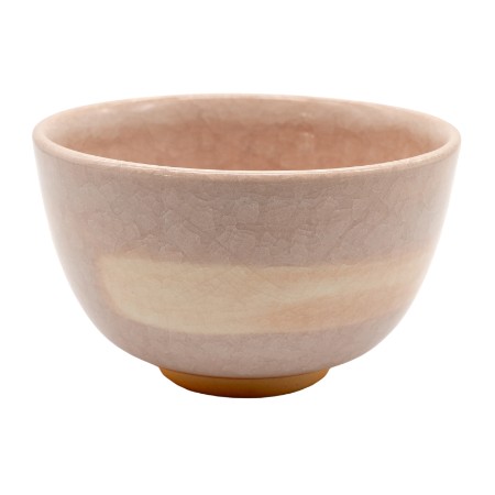 ＜陶仙窯＞抹茶碗 亀甲貫入釉 桜霞