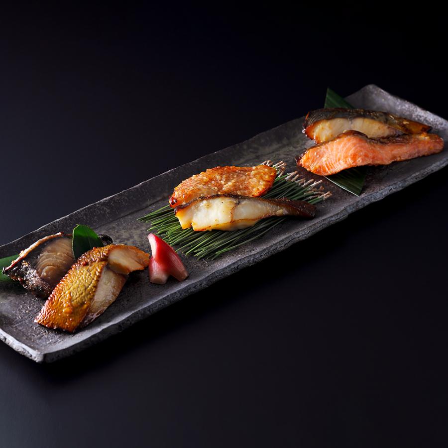 ＜下鴨茶寮＞料亭の「西京焼き」６種(銀だら・ブリ・銀鮭・サワラ・赤魚・銀ひらす)各１切（計６切）