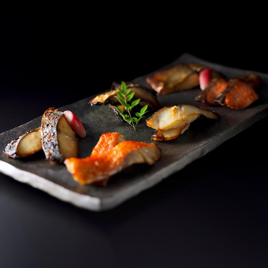 ＜下鴨茶寮＞料亭の「西京焼き」６種(銀だら・ブリ・金目鯛・サワラ・銀鮭・銀ひらす)各２切（計１２切）