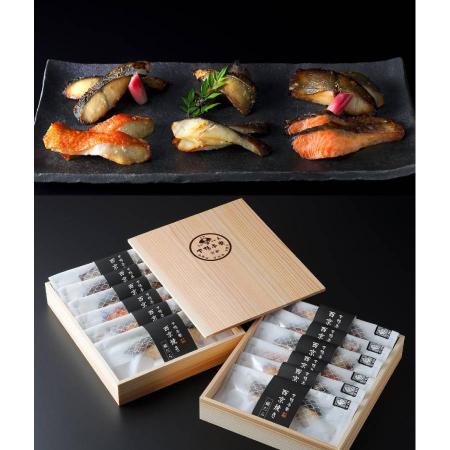 ＜下鴨茶寮＞料亭の「西京焼き」６種(銀だら・ブリ・金目鯛・サワラ・銀鮭・銀ひらす)各２切（計１２切）