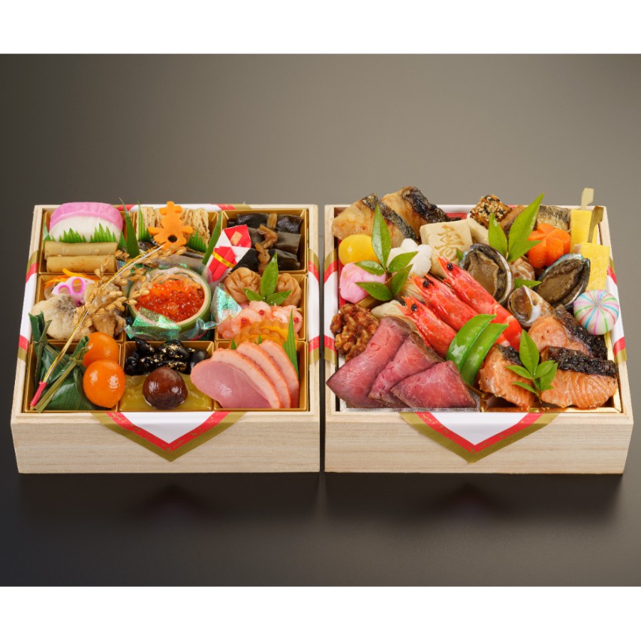 <京料理濱登久>おせち和二段重(冷蔵/3~4人前)【12月31日お届け】