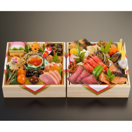 ＜京料理濱登久＞おせち和二段重(冷蔵/3～4人前)【12月31日お届け】