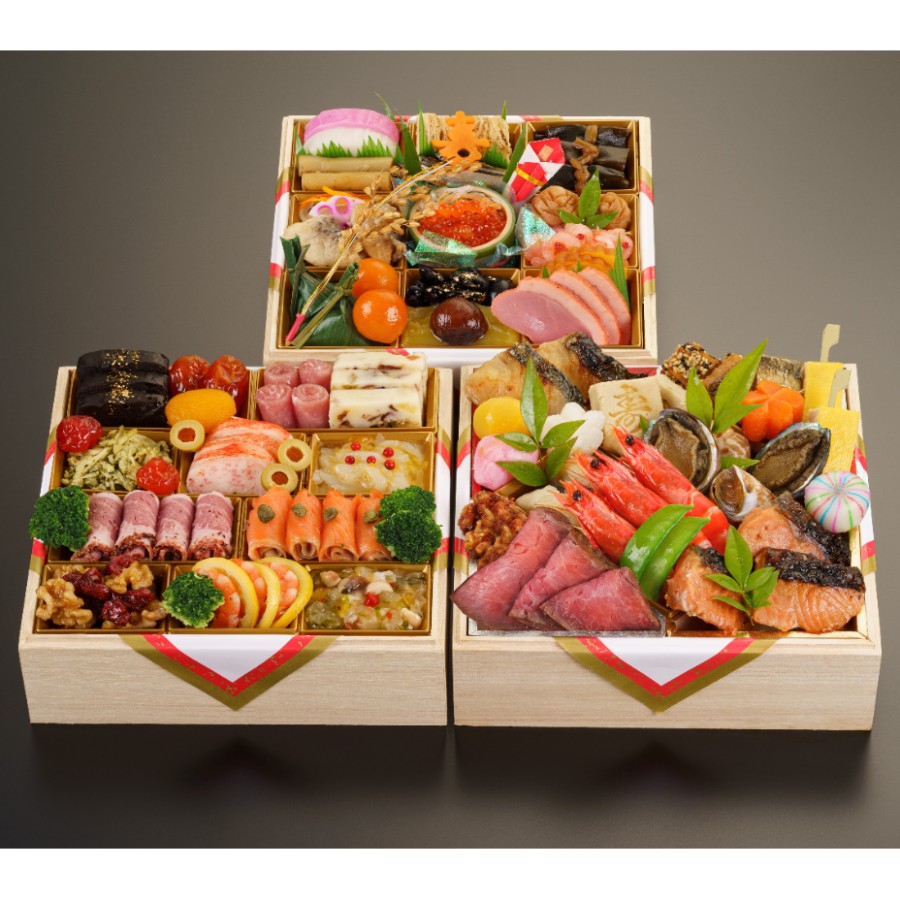 <京料理濱登久>おせち和洋三段重(冷蔵/4~5人前)【12月31日お届け】