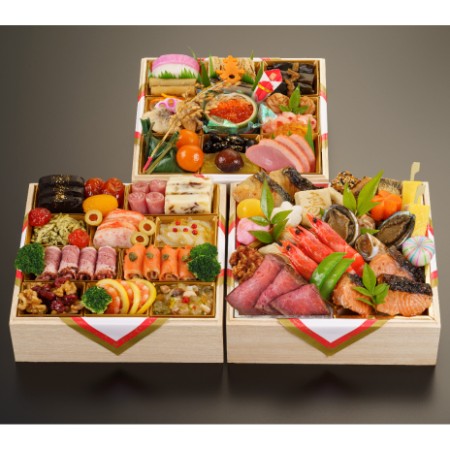 ＜京料理濱登久＞おせち和洋三段重(冷蔵/4～5人前)【12月31日お届け】
