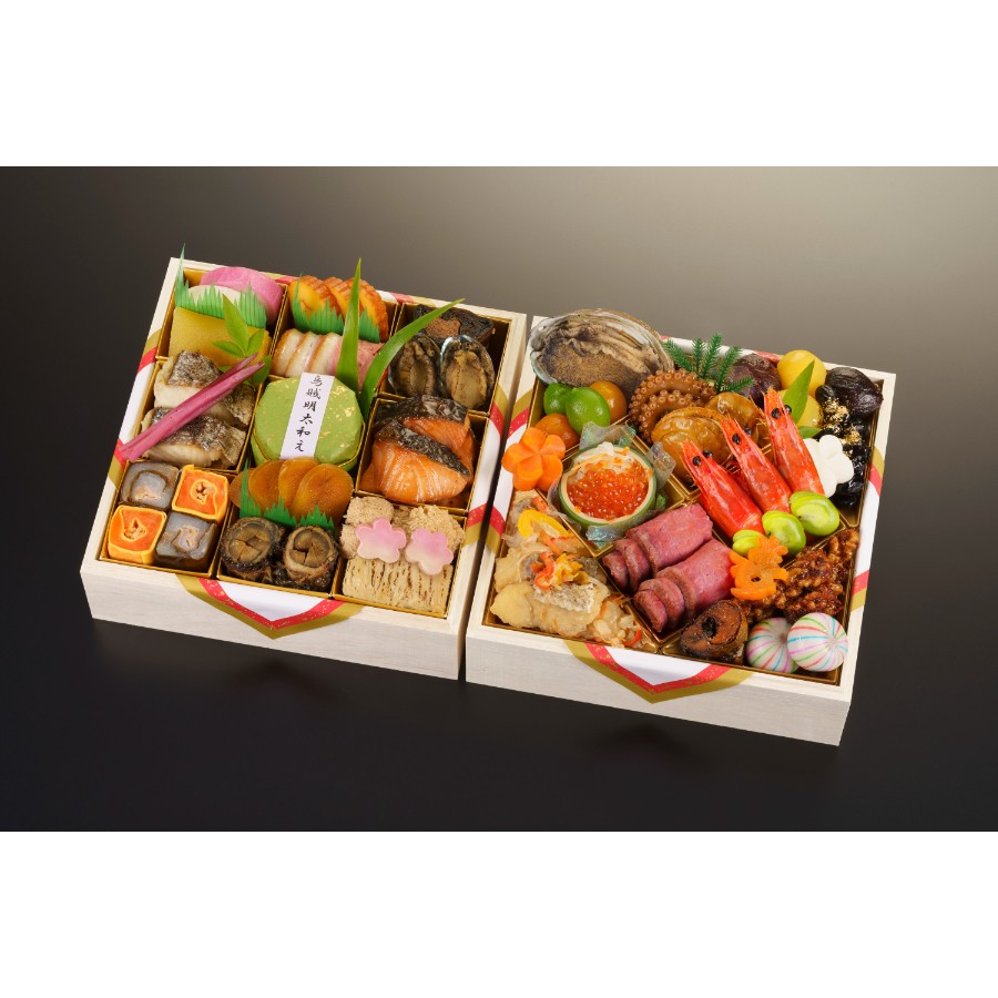 ＜京料理濱登久＞おせち二段重(冷蔵/3～4人前)【12月31日お届け】