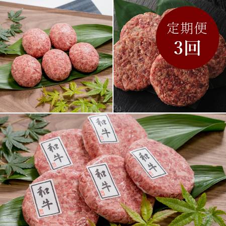 ＜ABCフーズサービス＞「ハンバーグ」3種食べ比べ【3ヵ月定期便】