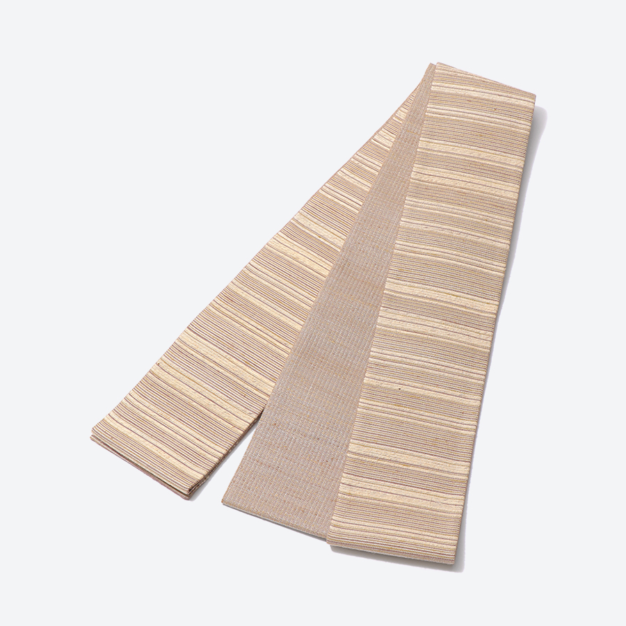 ＜丹後の藤布　遊絲舎＞角帯　藤糸あそび（ベージュ）幅約10.2cm×長さ約420cm