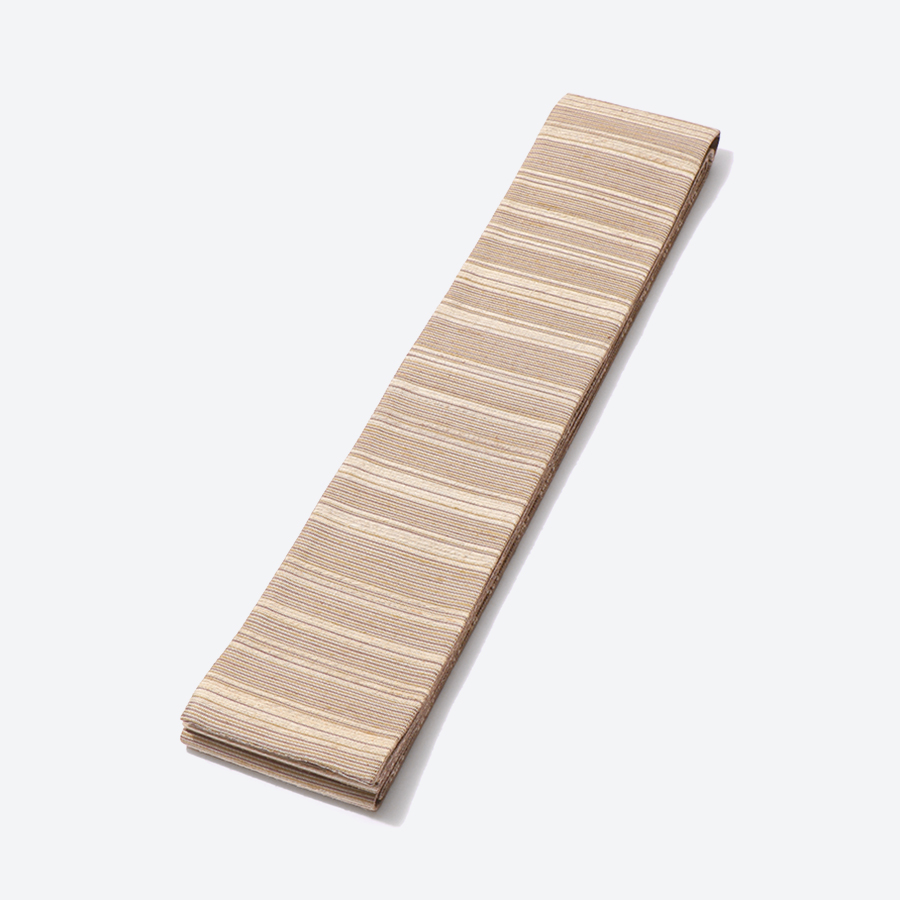 ＜丹後の藤布　遊絲舎＞角帯　藤糸あそび（ベージュ）幅約10.2cm×長さ約420cm
