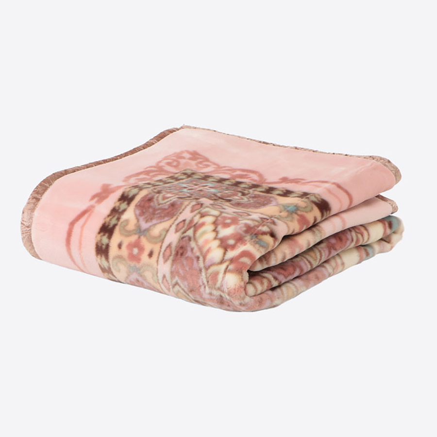 〈ニッケ毛布〉ウォッシャブルアクリルニューマイヤー毛布（毛羽部分）　ピンク　NK718131 P