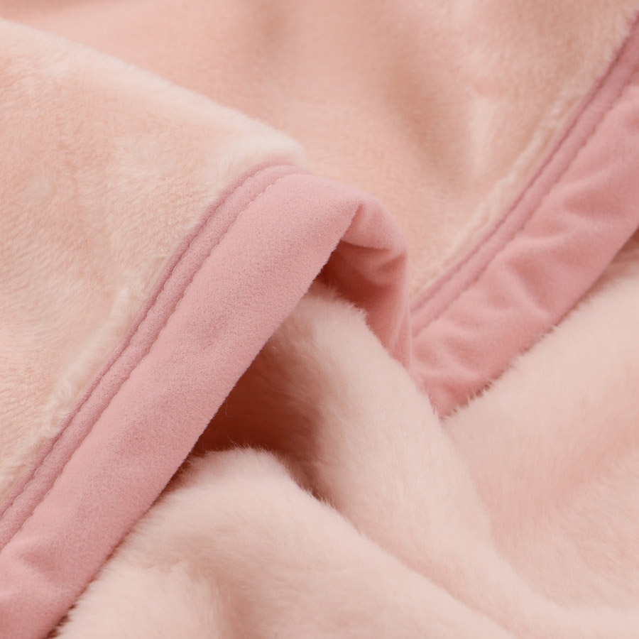 〈ニッケ毛布〉ウォッシャブルアクリルニューマイヤー毛布（毛羽部分）　ピンク　NK708232 P