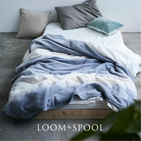 ＜LOOM&SPOOL＞Flood of Light 綿毛布シングル