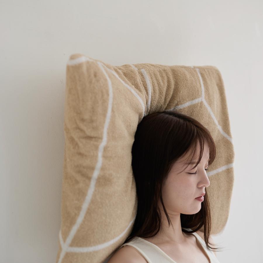 ＜LOOM&SPOOL＞LIBRAコットンパイルピローケース／トラぺカーキ