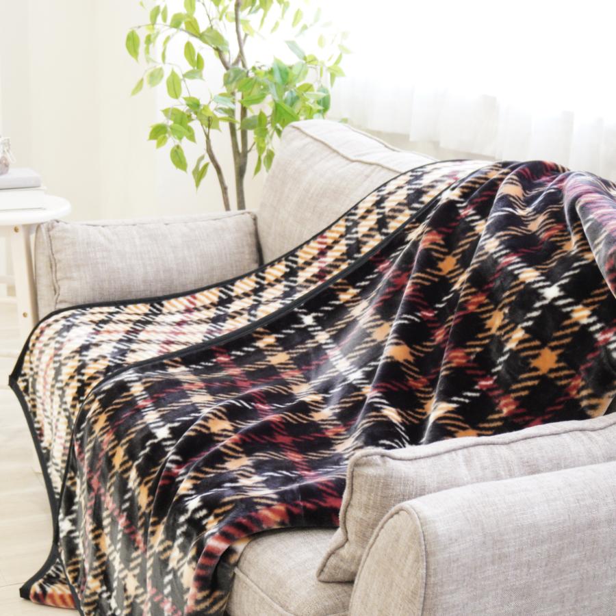 <DAKS/ダックス>ハウスチェック アクリルニューマイヤー毛布 ベージュ